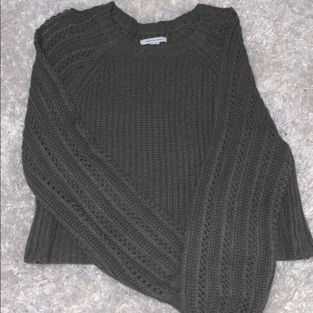 Green American eagle knit sweater never worn